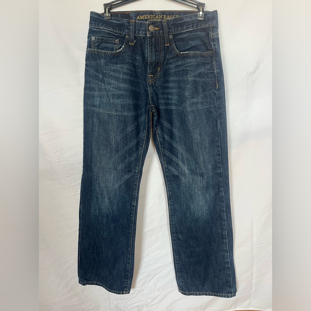 American Eagle Outfitters Dark Blue Straight Jeans 28x30